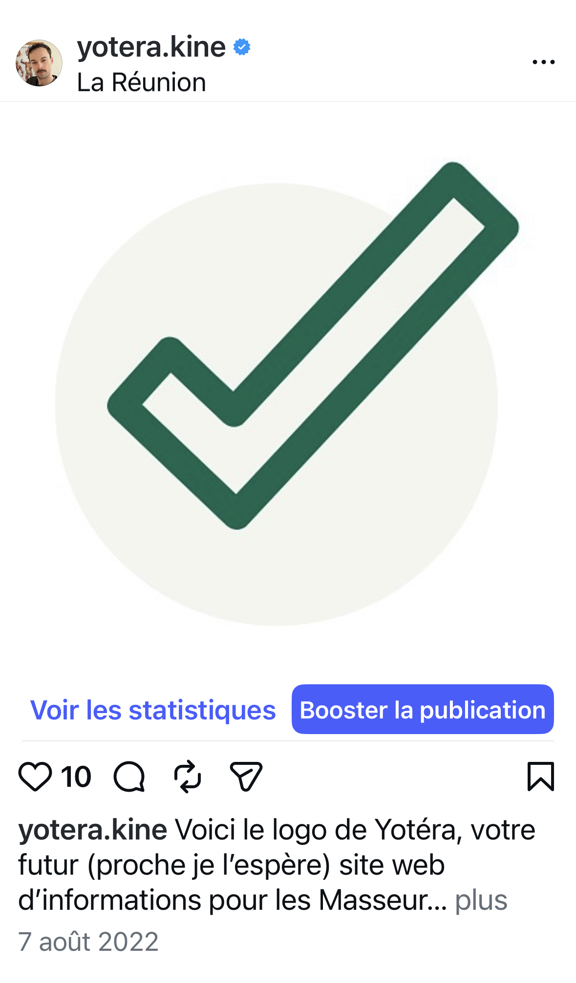1er post instagram de Julien Maurin Yotéra